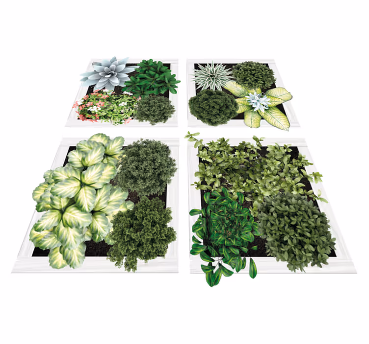 Vinyl tapijt bloemen en planten verticale tuintegels - TenStickers