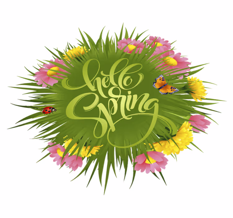 Vinyl tapijt bloemen en planten lentebloemen - TenStickers