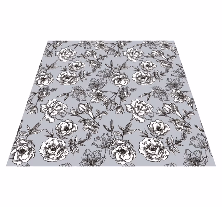 Vinyl tapijt bloemen en planten translucente bloemen - TenStickers