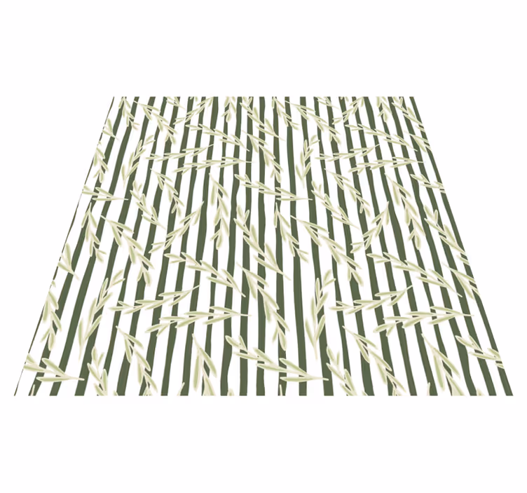 Vinyl tapijt bloemen en planten met dunne bladerenpatronen - TenStickers