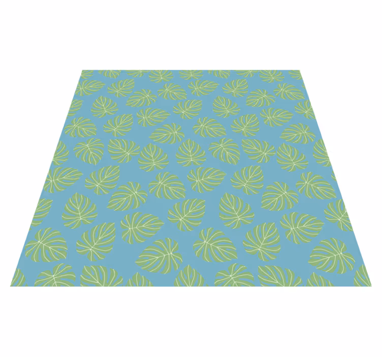 Vinyl tapijt bloemen en planten zomerse groene bladeren - TenStickers