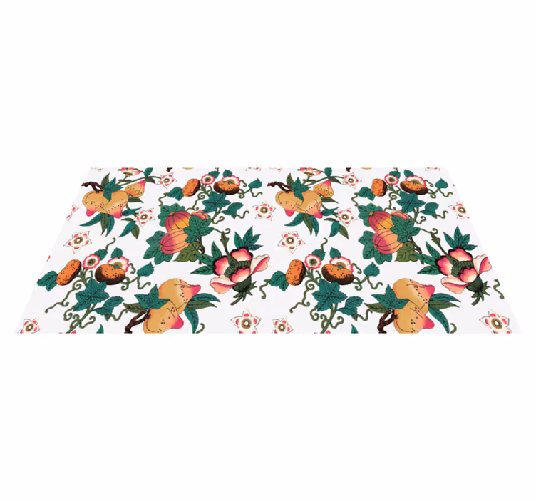 Vinyl tapijt bloemen en planten multicolor zomerprint - TenStickers