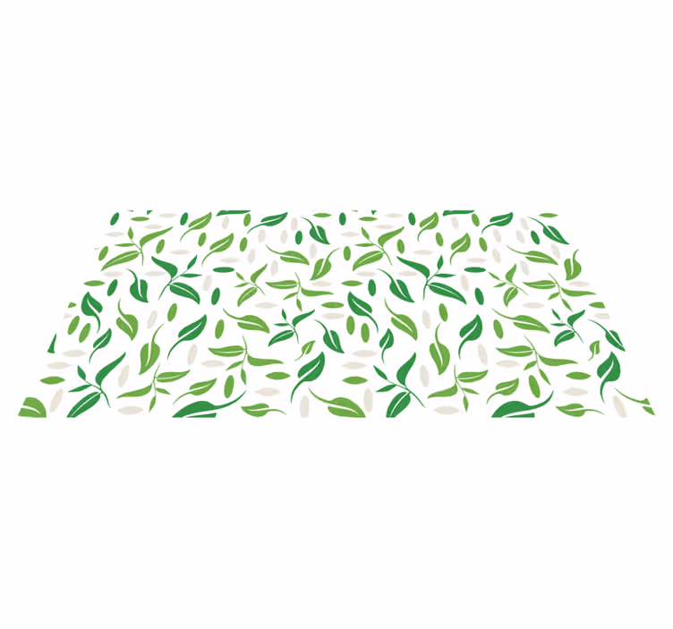 Vinyl tapijt bloemen en planten klein groen bladeren patroon - TenStickers
