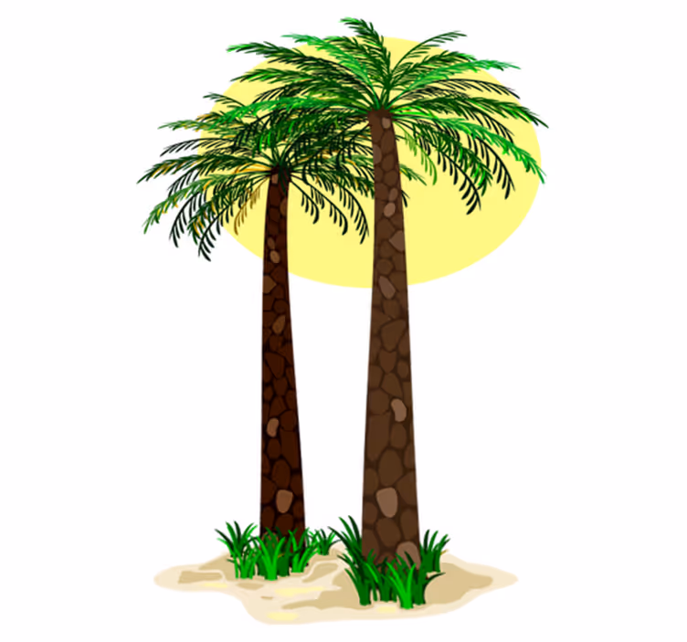 Vinyl tapijt bloemen en planten tropische palmbomen - TenStickers