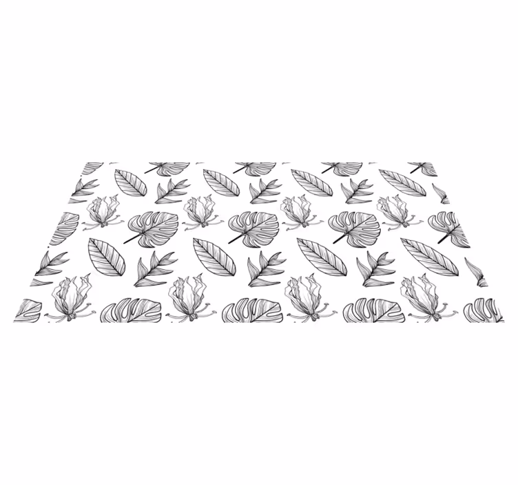 Vinyl tapijt bloemen en planten bladerige patronen - TenStickers
