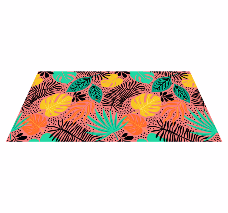 Vinyl tapijt bloemen en planten levendige loofcomponenten - TenStickers