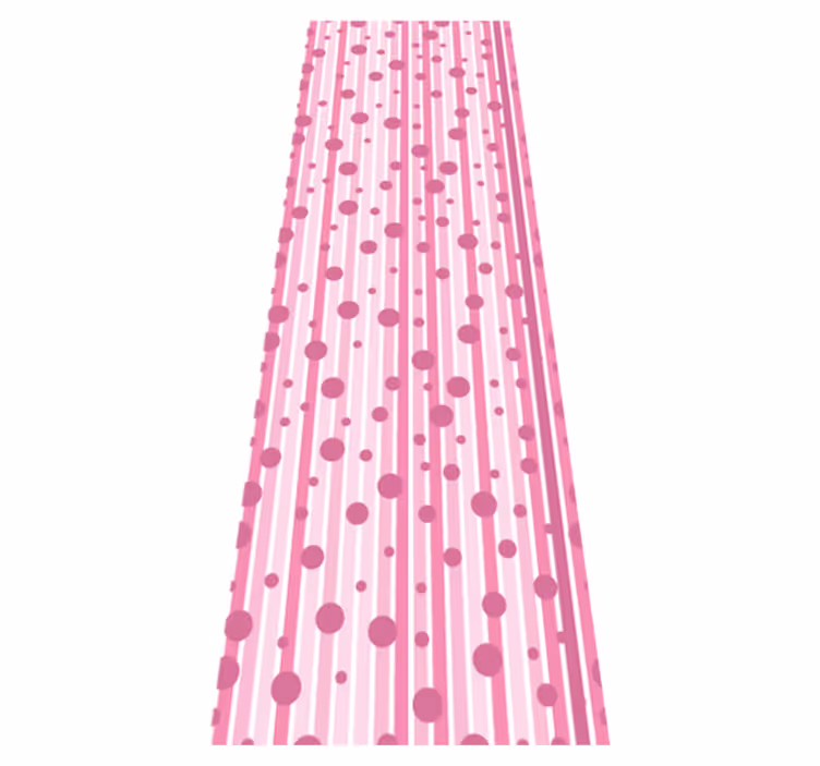 Vinyl tapijt slaapkamer verticaal roze en witte stippen - TenStickers