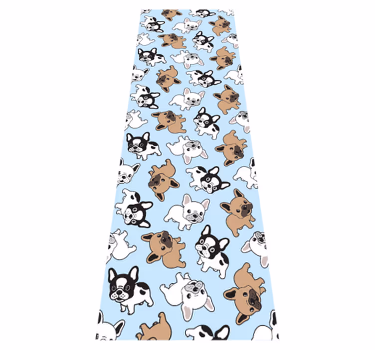 Vinyl tapijt slaapkamer met franse bulldog patroon - TenStickers