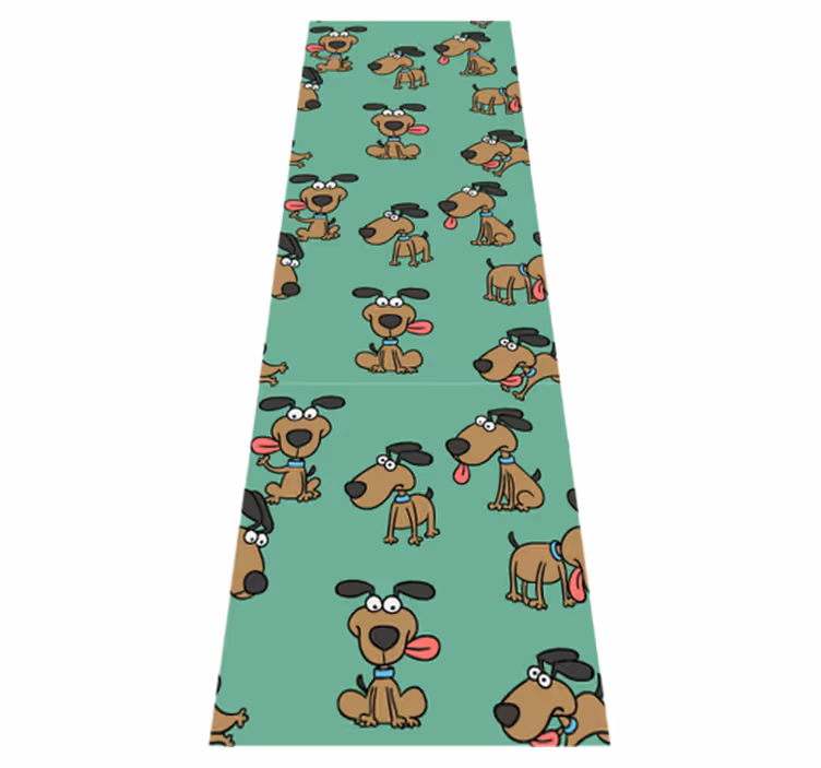 Vinyl tapijt slaapkamer grappige hond cartoonstijl - TenStickers