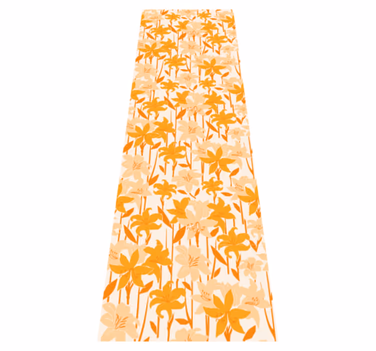 Vinyl tapijt slaapkamer kleine schattige oranje bloemen - TenStickers