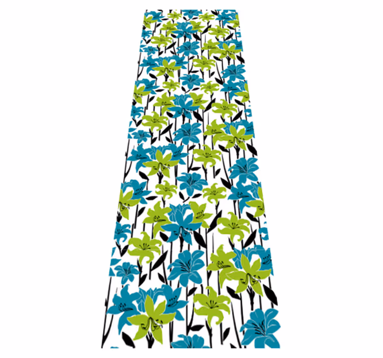 Vinyl tapijt slaapkamer met bloemen sjabloon ontwerp - TenStickers