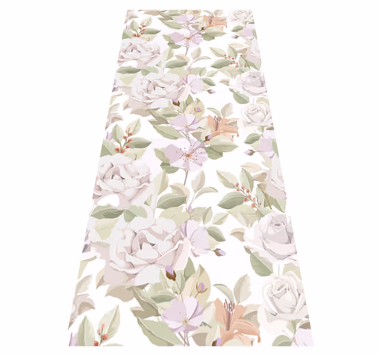 Vinyl tapijt slaapkamer elegant bloemmotief zonder naden - TenStickers