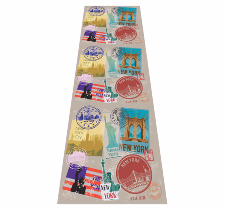 Vinyl tapijt slaapkamer old nyc collage - TenStickers