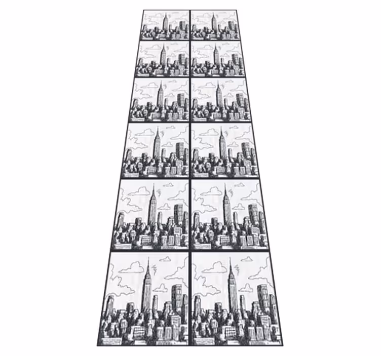 Vinyl tapijt slaapkamer nyc schets collage - TenStickers