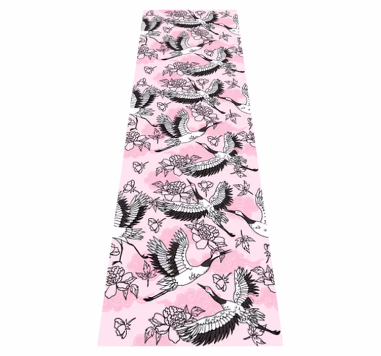 Vinyl tapijt slaapkamer moderne roze vogels patroon - TenStickers