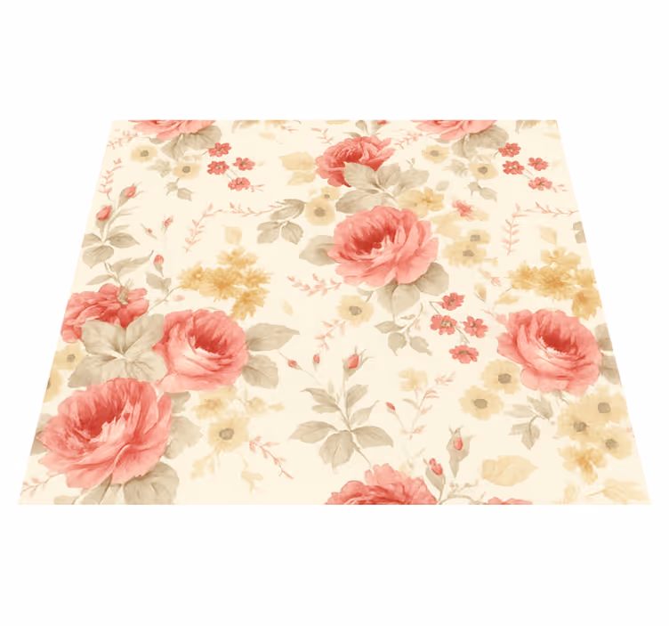 Vinyl tapijt slaapkamer romantisch bloemen ontwerp - TenStickers