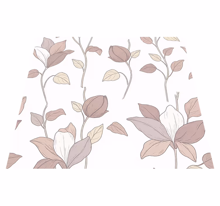 Vinyl tapijt slaapkamer roze bloemen - TenStickers