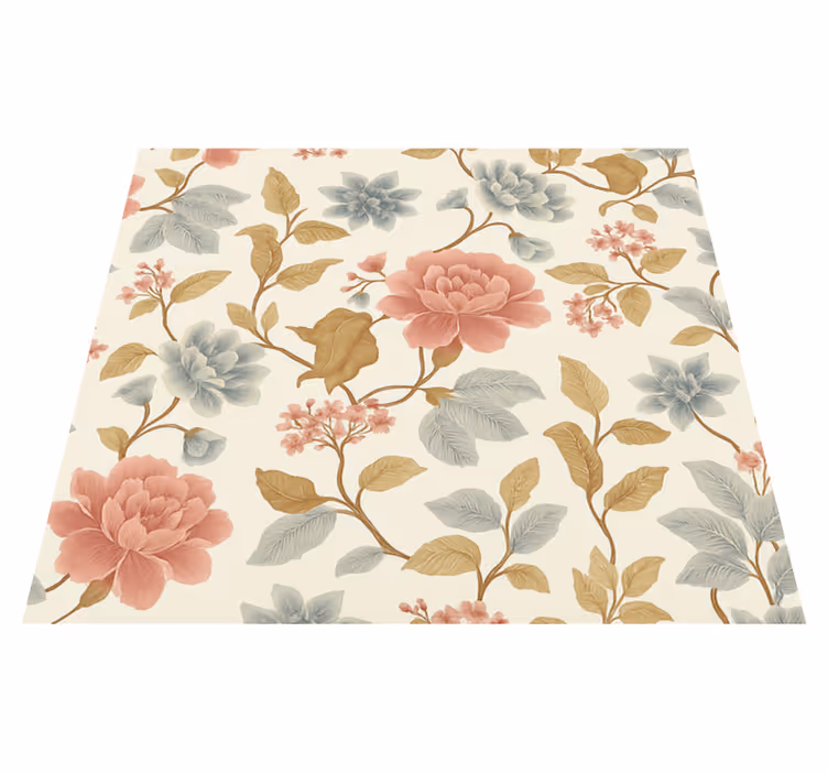 Vinyl tapijt slaapkamer romantische bloemen - TenStickers