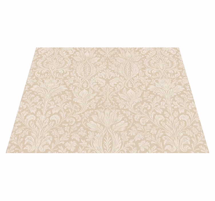Vinyl tapijt slaapkamer klassiek beige bloemig - TenStickers