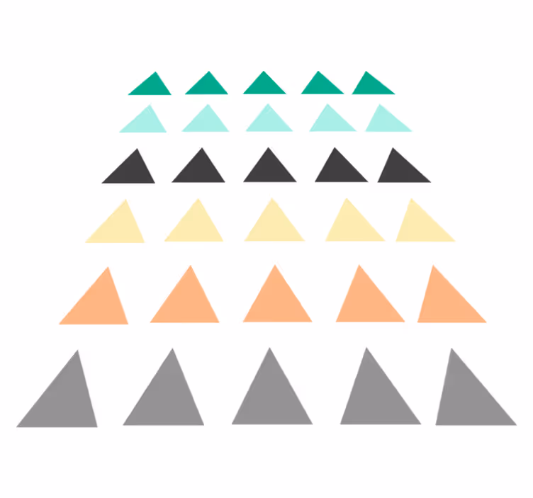 Vinyl tapijt geometrisch set van 30 kleine driehoekjes - TenStickers