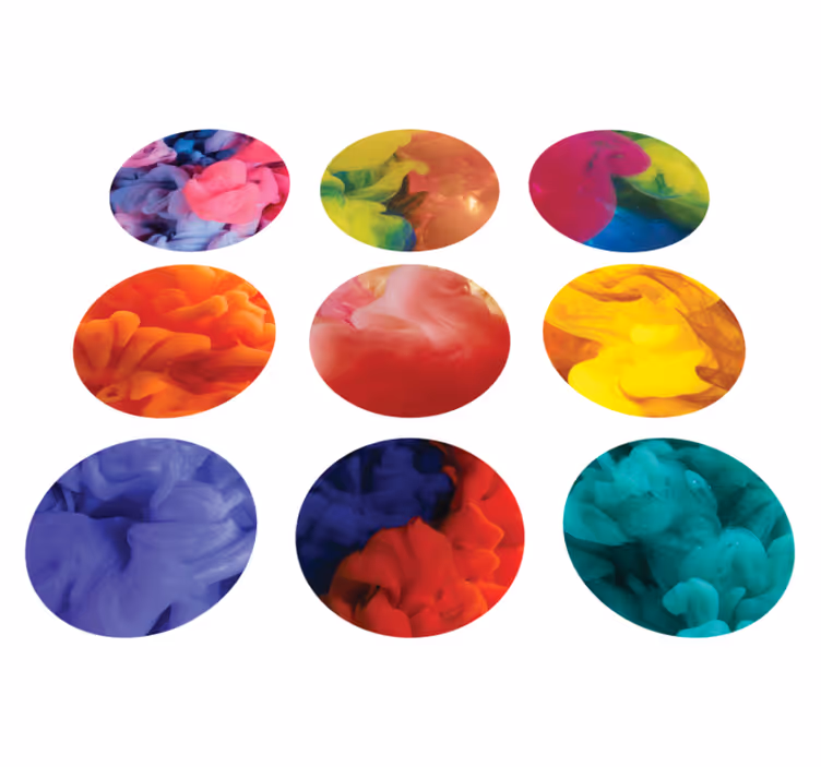 Vinyl tapijt geometrisch set van kleurige rookstickers - TenStickers