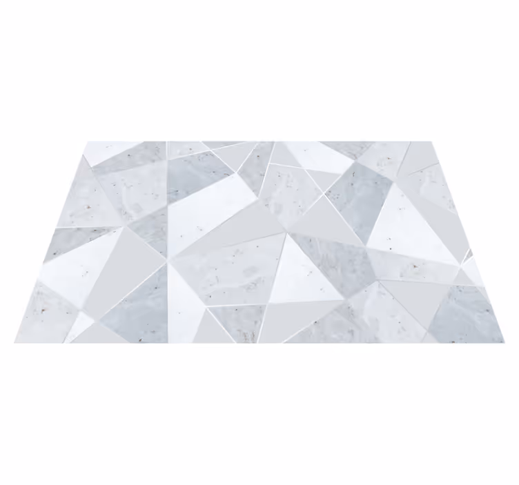 Vinyl tapijt geometrisch eenvoudige grijze driehoek marmer - TenStickers