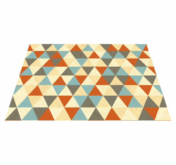 Vinyl tapijt geometrisch kleurige driehoekpatroon - TenStickers