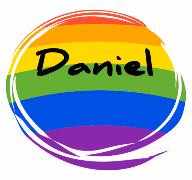 Vinyl tapijt geometrisch gepersonaliseerde regenboogcirkel - TenStickers