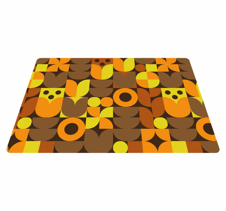 Vinyl tapijt geometrisch abstract 70s laptop - TenStickers