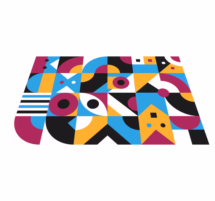 Vinyl tapijt geometrisch gekleurde vormen - TenStickers