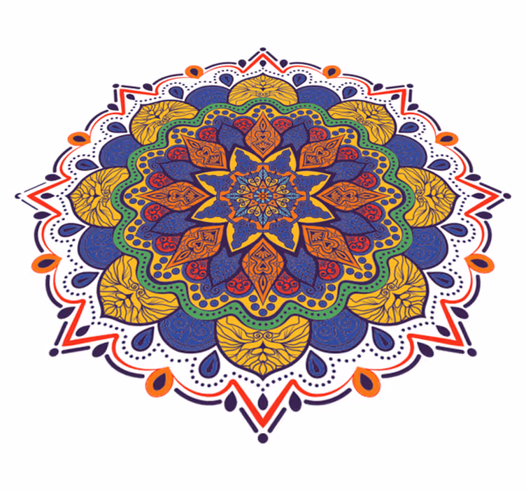 Vinyl tapijt geometrisch kleurrijke bloemen mandala - TenStickers