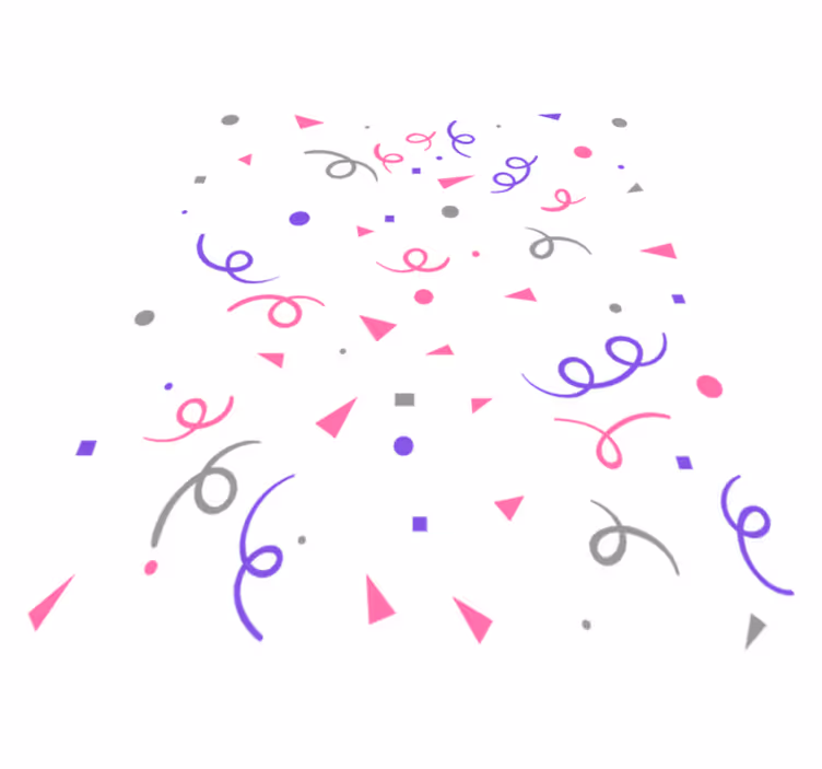 Vinyl tapijt geometrisch grijs roze en paarse confetti - TenStickers
