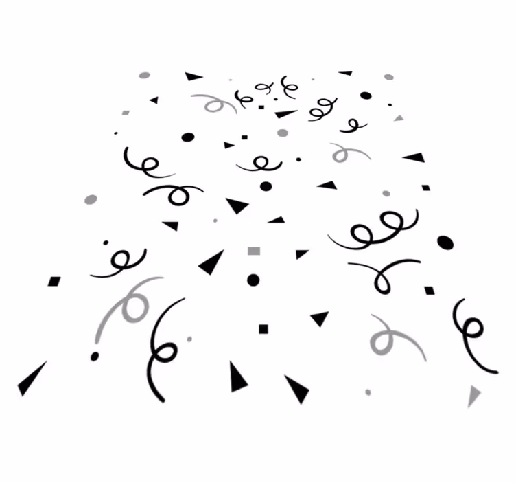 Vinyl tapijt geometrisch zwart en grijs confetti - TenStickers