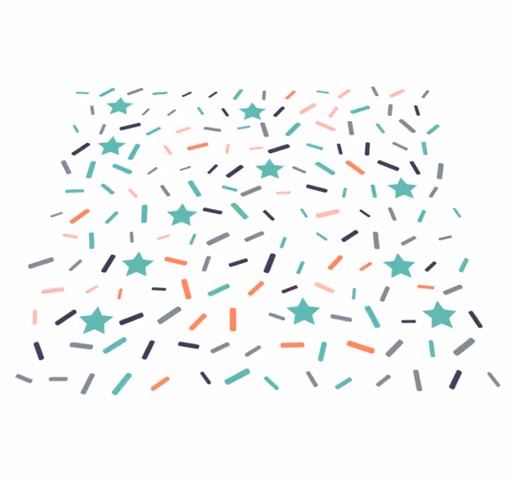 Vinyl tapijt geometrisch sterren en sprinkles confetti - TenStickers