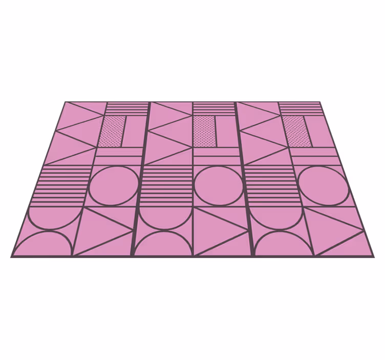 Vinyl tapijt geometrisch roze en grijs kleurvlak - TenStickers