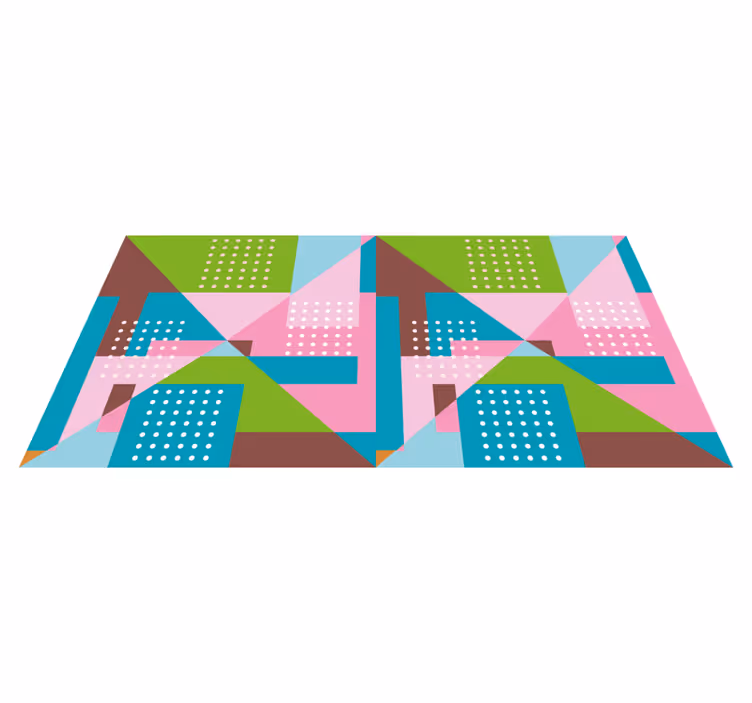 Vinyl tapijt geometrisch pastel geometrisch patroon - TenStickers