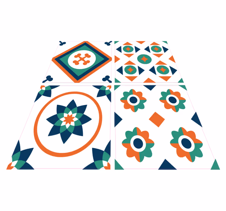 Vinyl tapijt geometrisch tegels - TenStickers