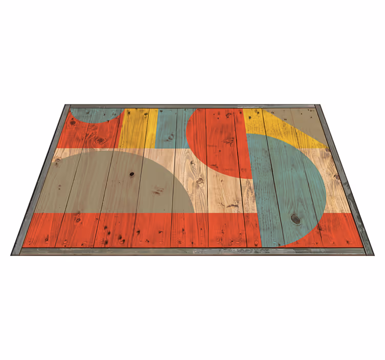 Vinyl tapijt geometrisch hout geometrie - TenStickers