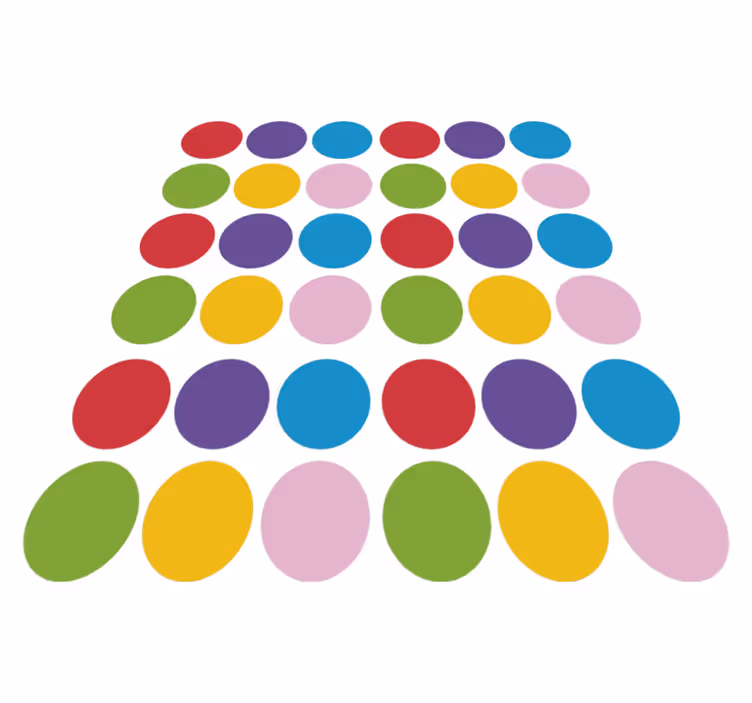 Vinyl tapijt geometrisch kleurrijk cirkels patroon - TenStickers