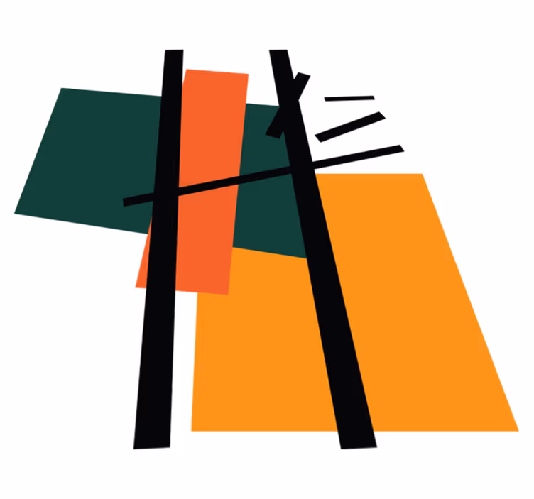 Vinyl tapijt geometrisch abstracte kleursecties - TenStickers
