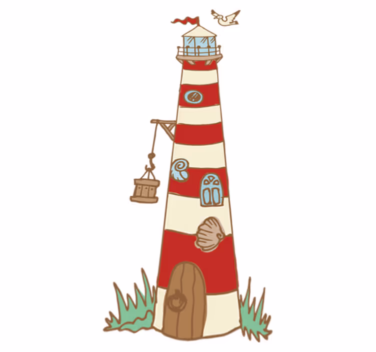 Vinyl tapijt kind lighthouse ontwerp - TenStickers
