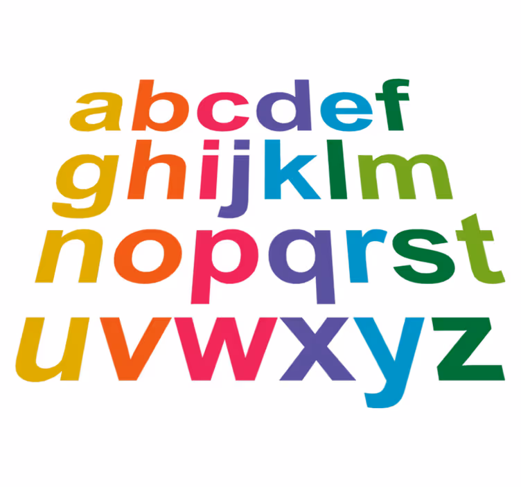 Vinyl tapijt kind minimalistische kleuren alfabet - TenStickers