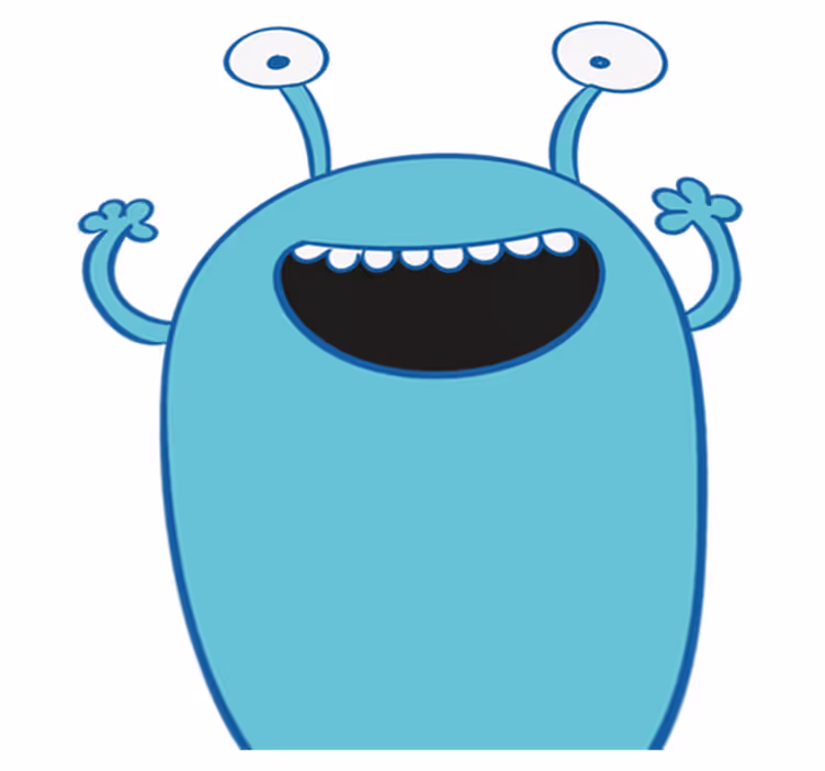 Vinyl tapijt kind monster blauwe kast sticker - TenStickers