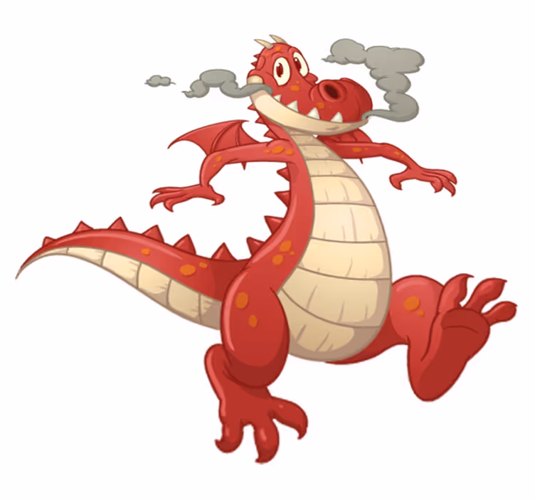Vinyl tapijt kind rode draak - TenStickers