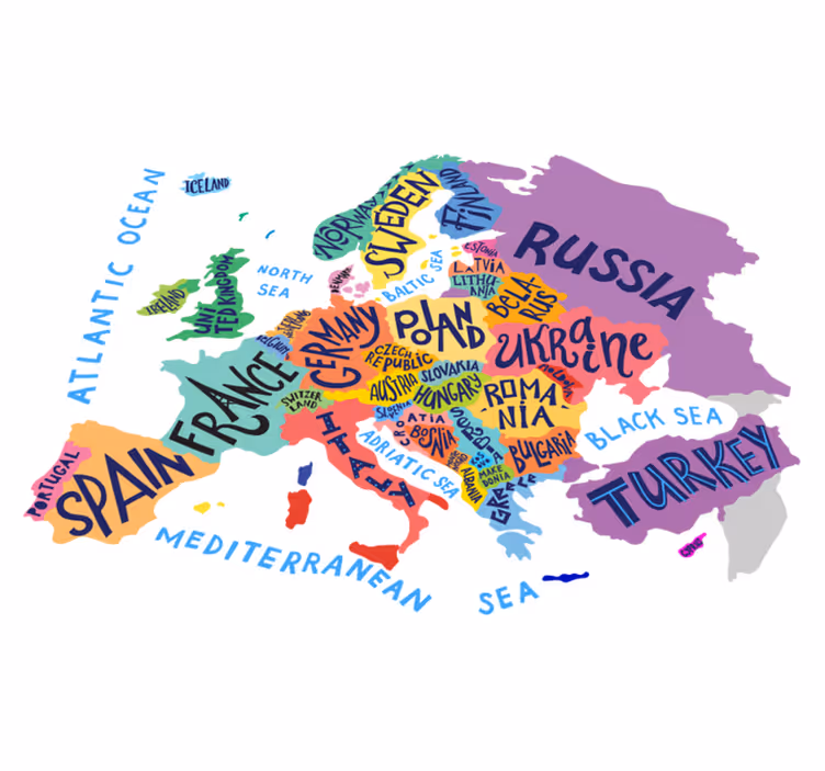 Vinyl tapijt kind europa kaart - TenStickers
