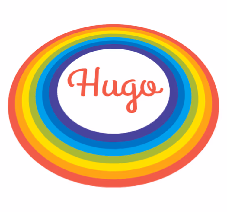 Vinyl tapijt kind regenboogcirkel met naam - TenStickers