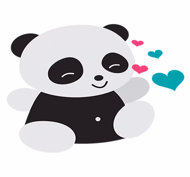 Vinyl tapijt kind schattige beren panda - TenStickers