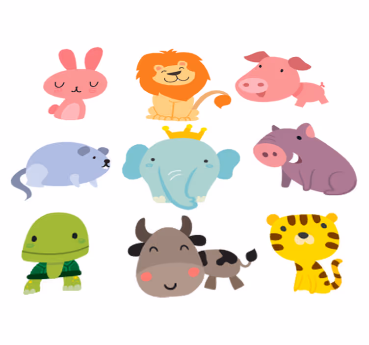 Vinyl tapijt kind dierenstickers - TenStickers