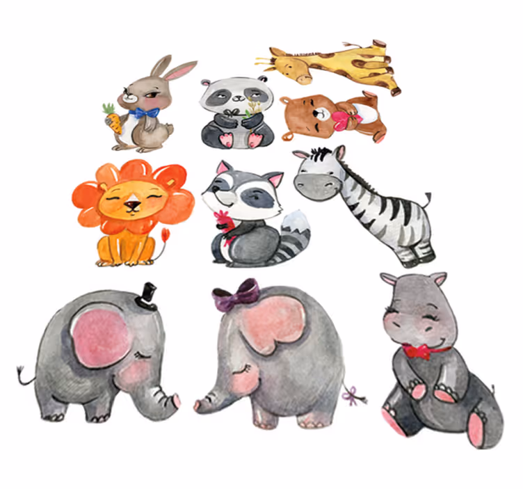 Vinyl tapijt kind jungle dieren stickers - TenStickers