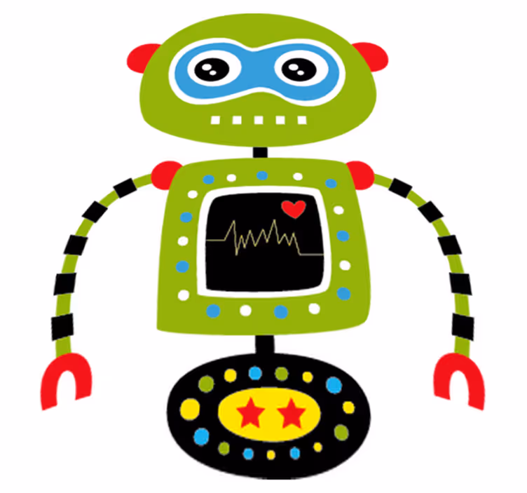 Vinyl tapijt kind groene robot - TenStickers